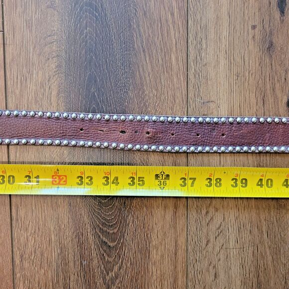 Leatherock Studded Brown Leather Belt Size L36 Western L 36 Boho 5481 Unisex USA - Picture 10 of 15
